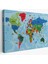 Ünlü Yerler ve Sembolleri Eğitici Türkçe Dünya Haritası Dekoratif Kanvas Tablo, Duvar Dekoru 2036 1