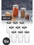 9'lu Cam Baharat Kavanozu Seti, 500 Ml, Siyah Kapaklı, Şık ve Kullanışlı Ürün. 1