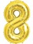 8 Rakamı Gold Folyo Balon, 100CM, Şık ve Dikkat Çekici Doğum Günü Süsü 1