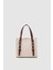 Luxe Garnili Kemer Detaylı El ve Çapraz Çanta Krem 1