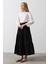 Pamuklu Beli Lastikli Etek - Siyah 1