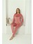 Kadın Kadife Pembe Pijama Takım 20624 4