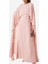 Anais Pembe Şifon Işlemeli Bel Detaylı Cape Abiye Elbise 2
