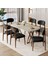 Jolin Serisi Mdf 90X168 Traverten Masa Takımı 6 Siyah Ahşap Kaplama Metal Sandalye 1