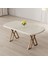 Jolin Serisi Mdf 90X168 Traverten Masa Takımı 6 Siyah Ahşap Kaplama Metal Sandalye 2