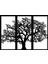 Son Bahar 3'lü Siyah Çınar Ağacı Ahşap Tablo Dekorasyon 2