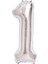 100 cm Dev Gümüş Folyo Balon, Rakamlı, Şık ve Eğlenceli Dekorasyon Malzemesi 1