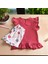 Papatya Baskılı Şortlu Kız Takım Nar Çiçeği 2