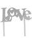 Gümüş Pasta Süsü Love, 14CM En, 17CM Boy, Şık ve Zarif Dekorasyon. 1