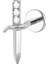 F136 Titanyum Zirkon Taşlı Kılıç Model Tragus Piercing - Helix, Lobe 1