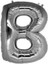 Gümüş Renkli 40CM Balon Harf B, Kutu Içinde, Kutu 1 Adet 1