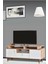 Pera Tv Sehpası Atlantik Çam Krem Renkli 2 Kapaklı Raflı Üst Panel Gold Detaylı 130x59x36 Cm 1