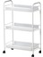Hornavan 26X48X77 cm Beyaz Tekerlekli Modern Banyo Servis Arabası Depolama Rafı Organizer 1