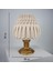 Suma El Yapımı Abajur – Gold Reçine Gövde, Ekru Geometrik Şapka | Modern Retro Tasarım 7