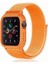 Apple Watch 42MM Hasırlı Cırtcırtlı Kasalı Kordon - Turuncu 1
