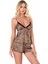 - Leopar Saten Babydoll Şort Takımı 1