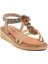 Bej Hakiki Deri Kadın Sandalet 9634 Z 1