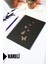 A5 Kelebek Temalı Siyah Kraft Kapaklı Defter - Kareli Defter - 60 Yaprak (120 Sayfa) 15X21 cm 1