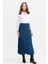 Kadın Pileli Triko Etek Indigo 3