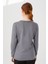 Kadın Ligralı Uzun Kol Basic V Yaka Bluz Gri 3