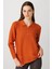 Kadın Polo Yaka Sahte Cepli Bluz Turuncu 1