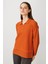 Kadın Polo Yaka Sahte Cepli Bluz Turuncu 2