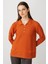 Kadın Polo Yaka Sahte Cepli Bluz Turuncu 4
