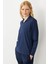 Kadın Polo Yaka Angelina Basic Bluz Lacivert 4