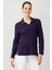 Kadın Polo Yaka Likralı Bluz K.Mor 1