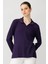 Kadın Polo Yaka Likralı Bluz K.Mor 2