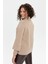 Kadın Dik Yaka Truvakar Kol Kısa Yün Ceket K.bej 5