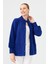 Kadın Dik Yaka Truvakar Kol Kısa Yün Ceket K.s.mavi 2