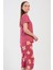 Pamuklu Kadın Kısa Kol Kaprili Pijama Takım , 409085 3