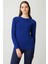 Kadın Sıfır Yaka Boncuklu Yün Kazak K.s.mavi 2