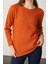 Kadın Sıfır Yaka Verev Taşlı Kazak Turuncu 5