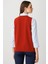 Kadın Sıfır Yaka Cebi ve Yakası Renkli Tığlamalı Yün Süveter K.kiremit 4