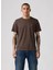 Erkek Standart Fit Basic Kahverengi T-Shirt - 56809-0171 1