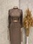 25Y4677 Abiye Full Boncuk ve Pul Detaylı Kolları Kurdeleli - Tane - 25Y4677 - Bronz - 40 2