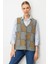 Kadın Pıtırcık Çiçekli Patchwork Keçe Yün Yelek Y.füme_hardal 2