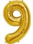 Altın Renkli 40 Inç 100CM Metalik Folyo Balon, Helyum ile Uçan 9 Rakamı 1