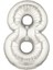 Gümüş Rakam 8 Folyo Balon, 40 Inç, 100 Cm, Kutlama Dekoru 1