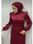 25Y61422 Elbise Abiye Zara Saten Yanları Bağcıklı - Rita - 25Y61422 - Bordo - 44 2