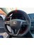 Dikişli Direksiyon Kılıfı Noktalı Deri Minikare Karbon Deri Kırmızı Yüzük / Dikişli Seat Leon 1