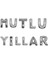 Parlak Gümüş 16 Inç Folyo Balon, Mutlu Yıllar Teması 1