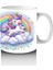 Çocuklara Sütü Sevdiren Gökyüzünde Parıldayan Unicorn Kupa Bardak 3