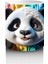 Çocuklara Sütü Sevdiren Renkli Boya Dalgaları Arasında Meraklı Panda Kupa Bardak 2