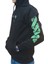 Erkek Kapüşonlu Bağcıklı Kanguru Cepli Baskılı Siyah-Yeşil Renk Bomber Sweatshirt Esk-Wht 6
