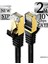 2 Metre 2mt Yeni Nesil RJ45 Kablo CAT7U/FTP Altın Kaplama Korumalı 10 Gigabit/s Ağ Lan Ethernet Kablosu 600 Mhz Premium Metal Zırhlı RJ45 Kablo 1