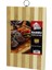 Beyaz Çizgili Bambu Kesim Pano Metal Kulplu 18X28CM (4767) - CHT7520-4683 1