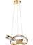Atom 40 cm Dimmer Kumandalı 3 Renk Ledli (Sarı-Beyaz-Gün Işığı) Modern Sarkıt Avize - Gold 4